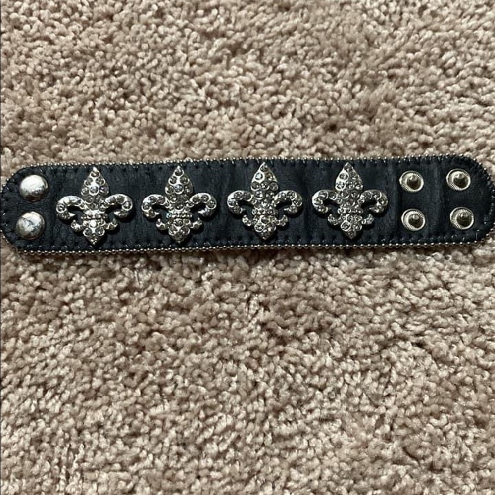 Leather Rhinestone Bracelet